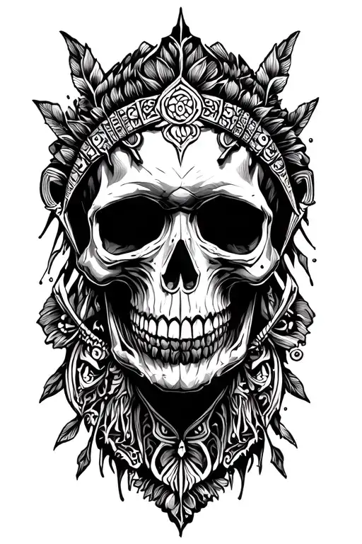 nomad skull tattoo design idea