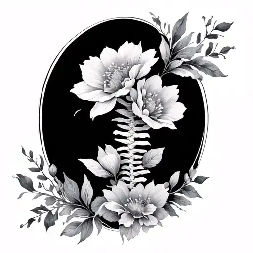floral spine tattoo dainty and minimal tattoo tattoo design idea