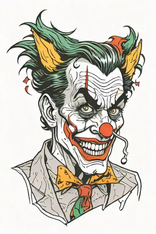 joaquin phoenix joker crying tattoo design idea