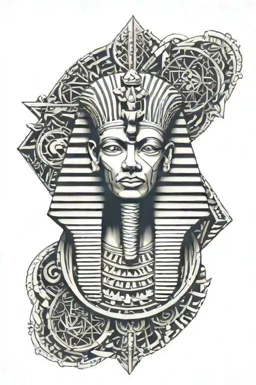 Pharaoh tattoo design idea
