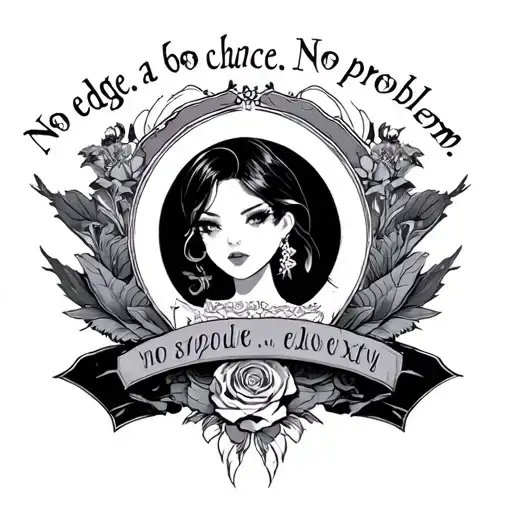 make me a 2-7 off suit black and gray/white tattoo"No edge. No chance. No problem. " quotehave a pretty sexy showing c tattoo design idea