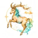 Capricorn constellation intertwined symbolizing the client's love tattoo design idea