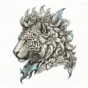 A realistic style tattoo covering the shoulder blade and arm, composed of symbolic and emotional elements. A majesty tattoo design idea