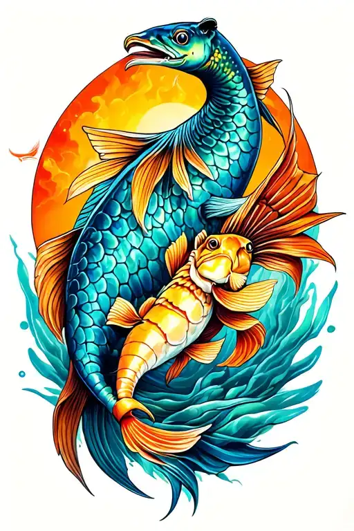 Pisces and Scorpio tattoo design idea