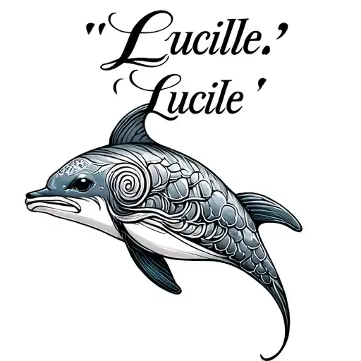 "Lucille " "Lucille " "Lucille " dolphine memorial tattoo for grandma tattoo design idea