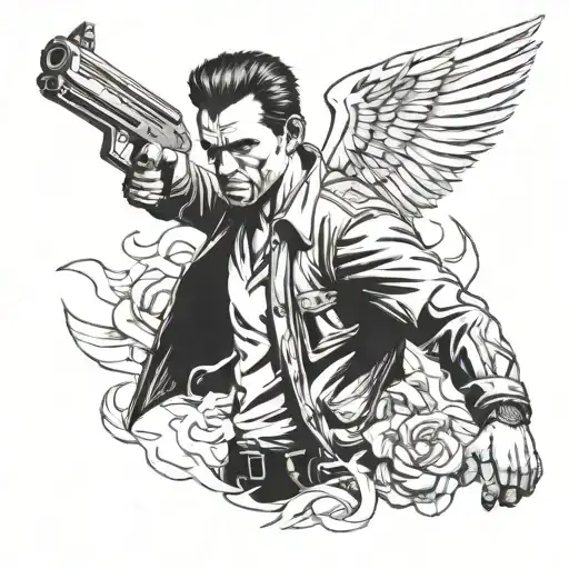 Max Payne valchiria tattoo design idea