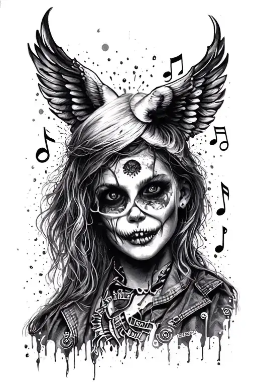 lost soul music tattoo design idea