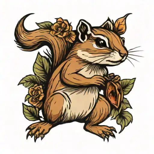 a chipmunk tattoo design idea