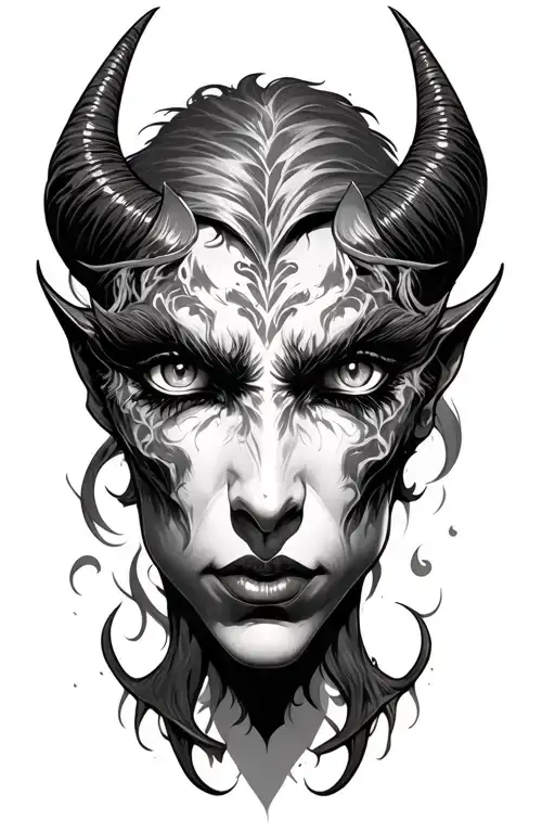 devil eyes tattoo design idea