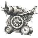 aircraft mechanic with compass tattoo design idea