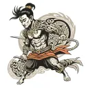 Thai warrior striking tattoo design idea
