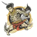 Thai warrior striking tattoo design idea