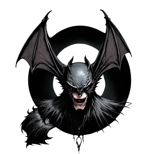 Gothic Bat tattoo design idea