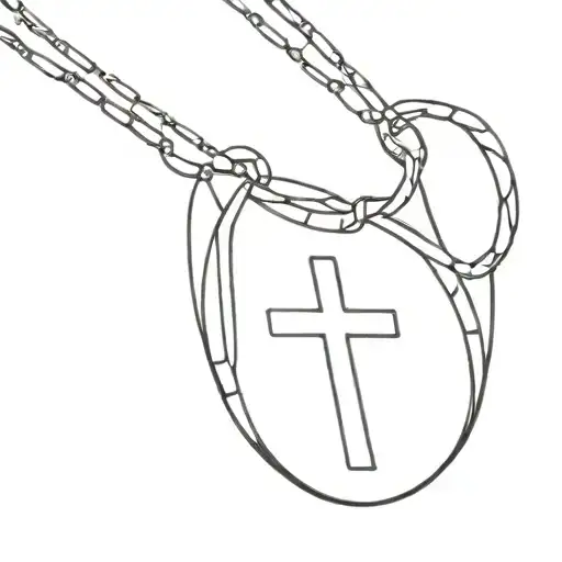 cross necklace wrapped tattoo design idea