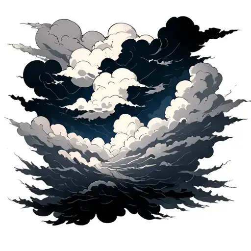 dark clouds tattoo design idea