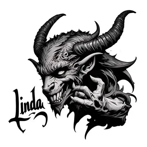 "Linda" tazmanien devil playing tattoo design idea