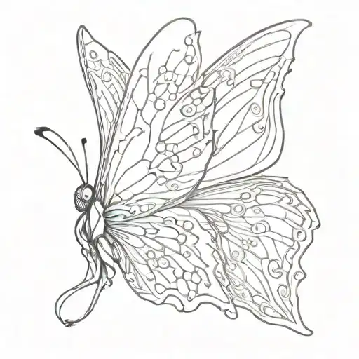 angel wing butterfly wings tattoo design idea