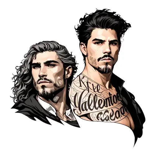Kyle, Valentino, Ezra, Caesar name in a row on arm tattoo design idea