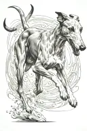 greyhound running tattoo design idea