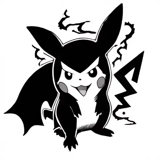 vampire ghost pikachu pokemon tattoo design idea
