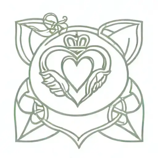 celtic claddagh design with celtic knot intertwined tattoo design idea