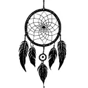 dreamcatcher with one strand of beads at the bottom down the middle and one on each side  tattoo design idea