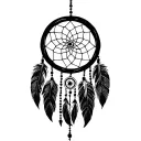 dreamcatcher with one strand of beads at the bottom down the middle and one on each side  tattoo design idea