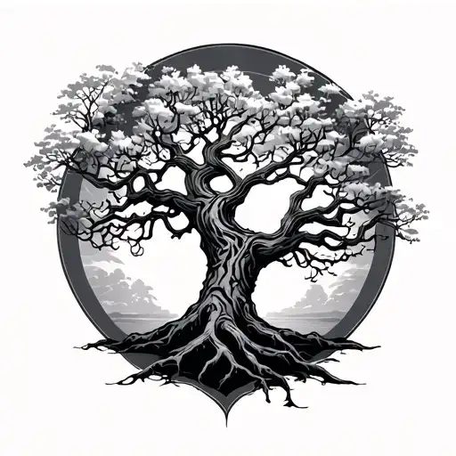 skinny poision tree tattoo design idea
