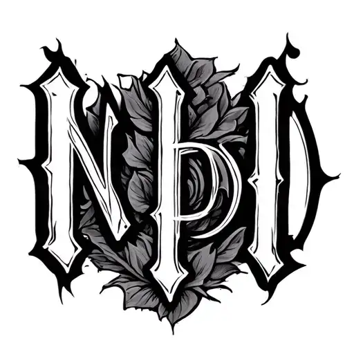 "N. M. D. K.T  another  D " N. M. D. K.T. all the name  initials of people who passed on my family do A tatto idea based on this The surname starts  tattoo design idea