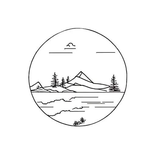  West Coast road trip, simplistic, minimalism, three friends, nature, topography, line work    tattoo design idea
