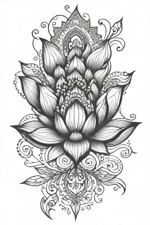 lotus mandala abstract blackwork tattoo tattoo design idea