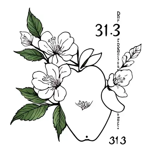 detroit tattoo with 313 and apple blossom flower tattoo design idea