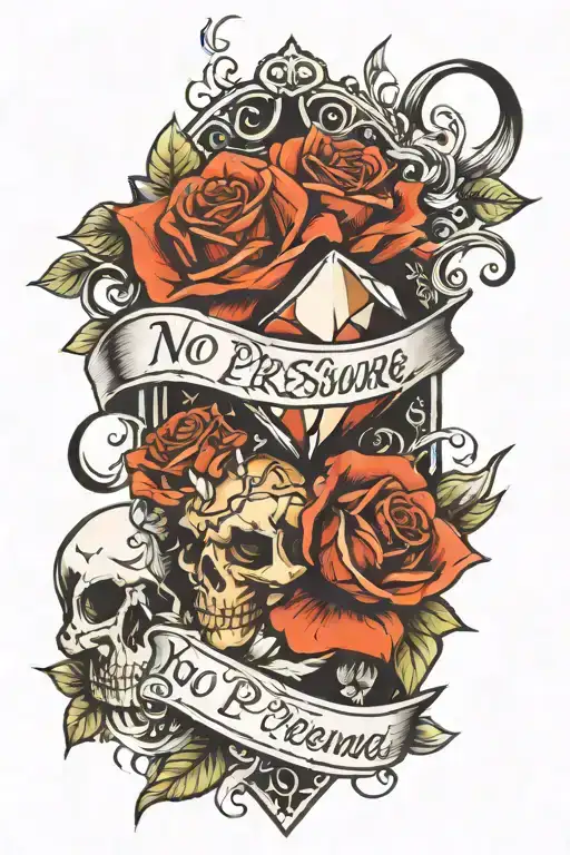 no pressure no diamonds tattoo design idea