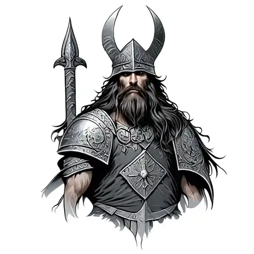 Anglo Saxon warrior tattoo design idea