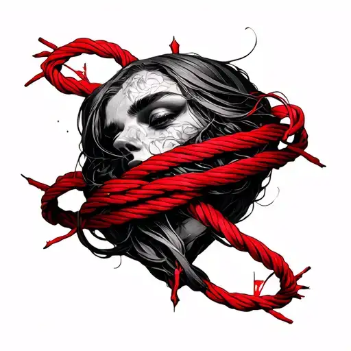 Red String Of Fate tattoo design idea