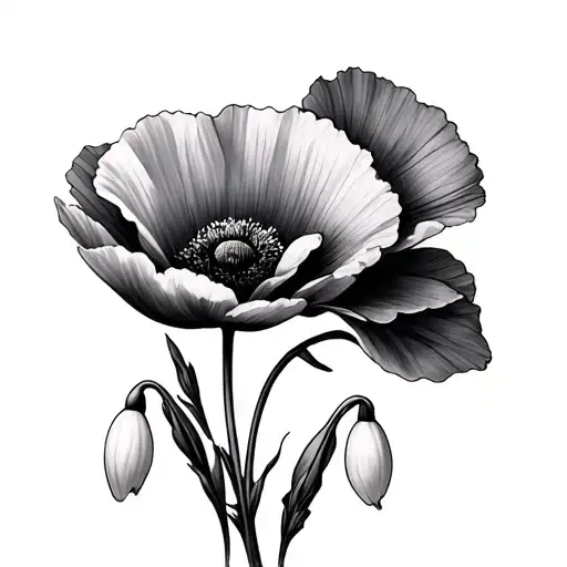 Poppy And Snowdrop tattoo design idea