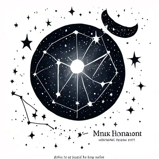 Child constellation first name tattoo design idea