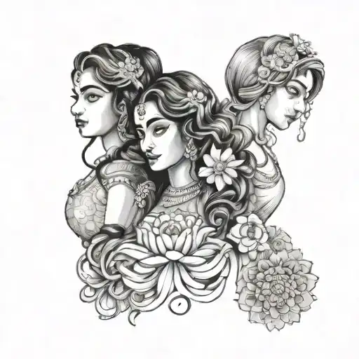 Nithya, Navya and Shivani tattoo design idea