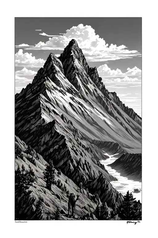 to honor Avila mountain peak, dad in military and mom who is a surgeon  tattoo design idea