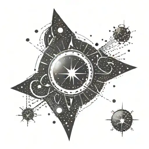 binary star system tattoo design idea