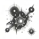 binary star system tattoo design idea