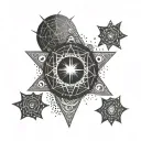 binary star system tattoo design idea