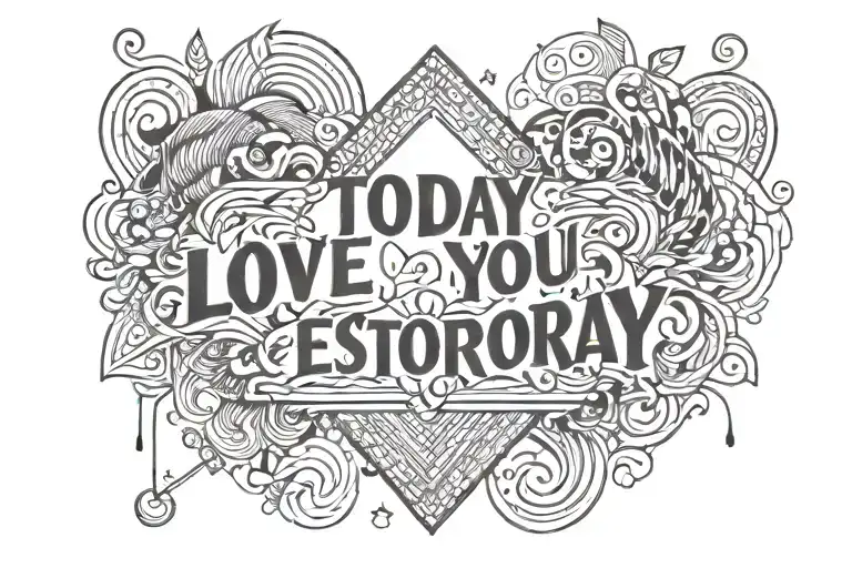 declaration of love with the following phrase: today I love you more than yesterday, and much less than tomorrow. tattoo design idea