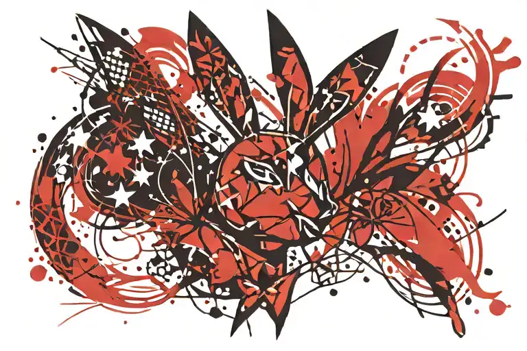 Playboy bunny logo incorporated into the design incorporating symbols tattoo design idea