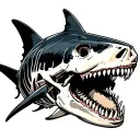 shark skeleton tattoo design idea