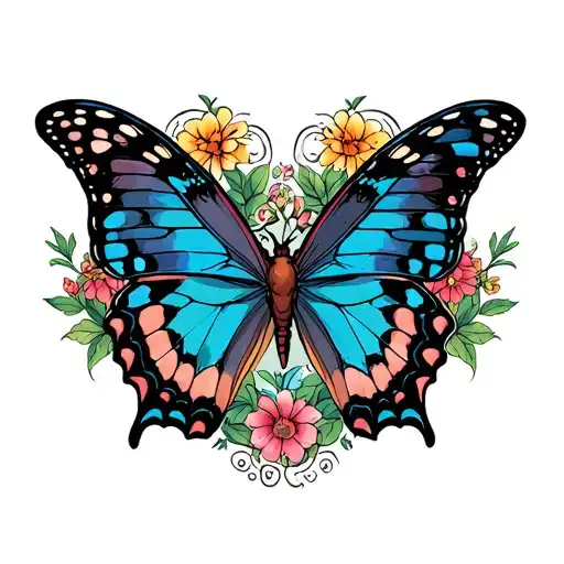 Savage 9 3 butterflies tattoo design idea