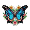 Savage 9 3 butterflies tattoo design idea