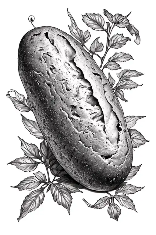 bread potato tattoo design idea