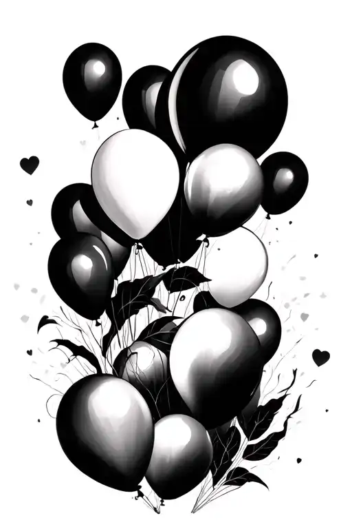 Nf balloons floating tattoo design idea