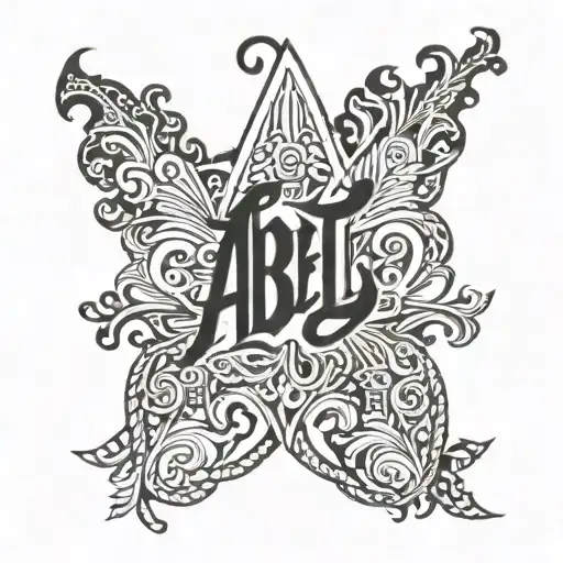 Abel name written tattoo design idea